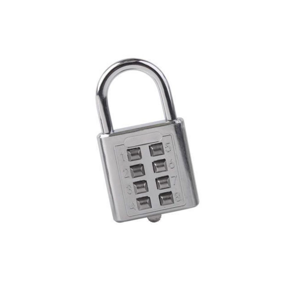 Durable 8 Digit Button Combination Lock Anti-theft Metal Customs Password Lock Safely Rust Proof Password Pad Lock For Travel серебряный