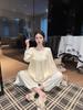 Ice Pure Maiden: Sweet Princess-Style Lace Pajamas - Long Sleeve, Light Luxury Ice Silk for Spring & Autumn