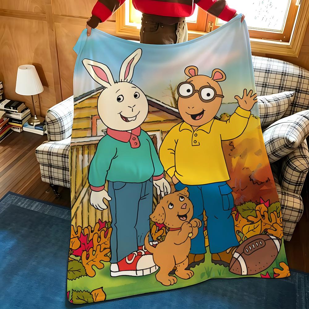 Cartoon A-Arthur Throw Flannel Cozy Print Blanket, Portable, Durable Machine Washable Cute Cool