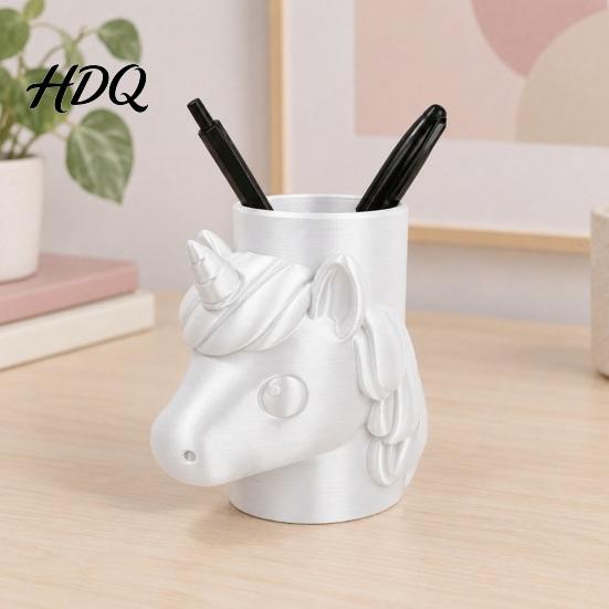 Cute Desktop Organizer for Pencils 3D Printed Unicorn Pen Holder Large Capacity Paintbrushes Multipurpose Cosmetic Brush and Makeup Brushes