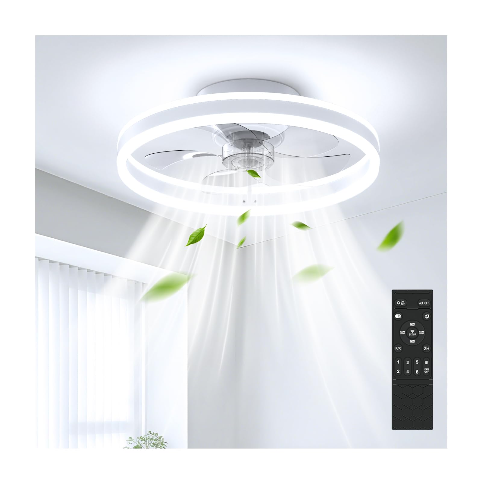 

Coizabera Ceiling Fan Light, 50cm, For 8-12 Tatami Mats, Forward and Reverse Rotation, Heating and Cooling Function, Stepless Color and Light