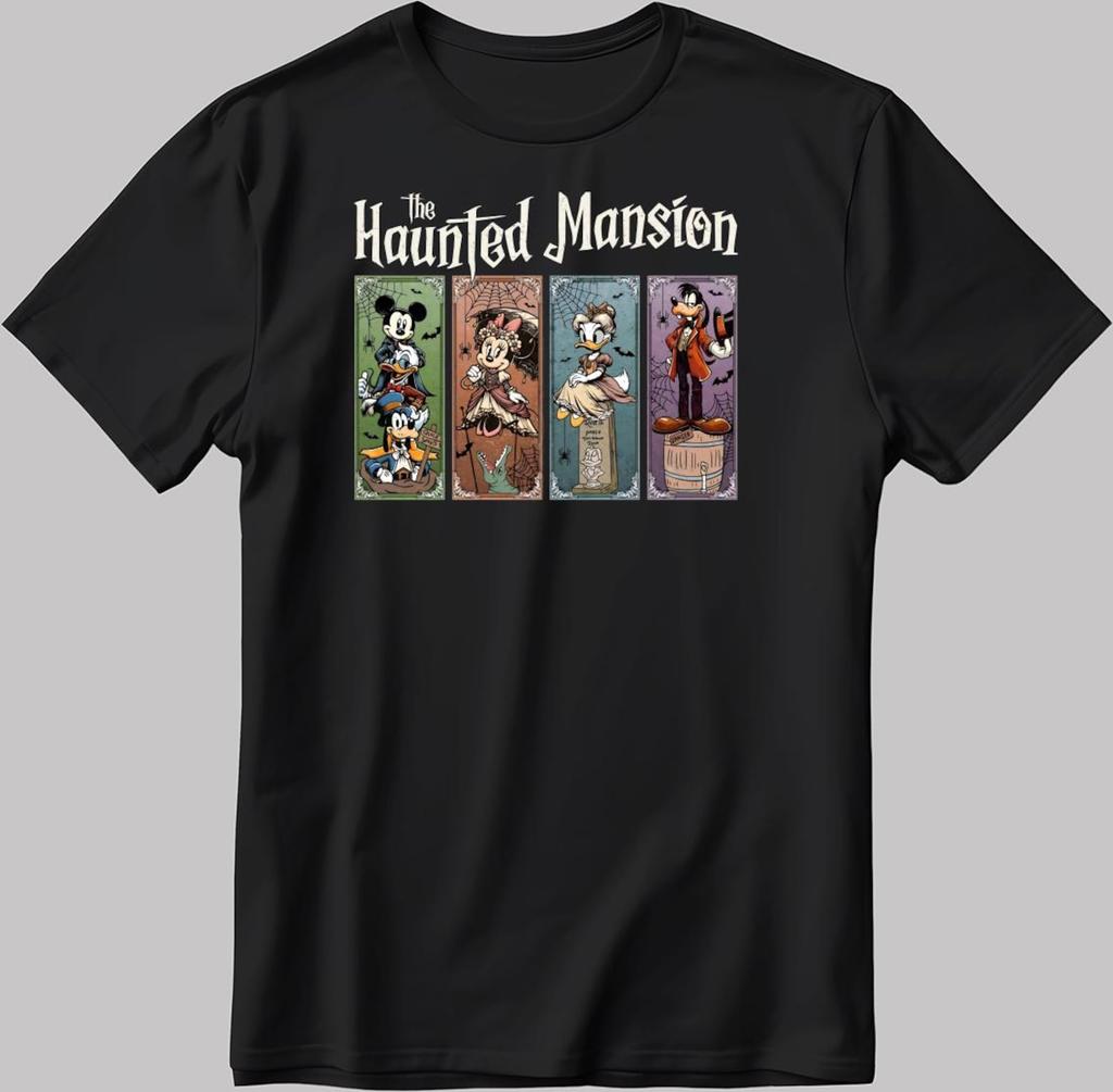Haunted Mansion Disney Short Sleeve White-Black Men's / Women's T-Shirt DE620
