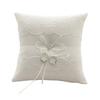 Wedding Ring Pillow for Wedding Decoration Exquisite Lace Pearl Ring Pillow Decor Satin Bridal Cushion with Ribbons