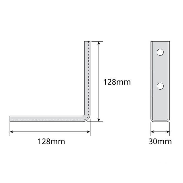 Support Coudé - TELEVES - 128mm - Acier Haute Résistance - Installation Murale - Double Fixation