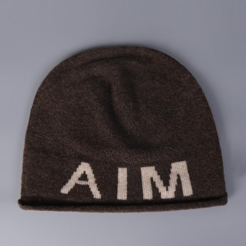 Personalized fashion letter knitted hat children autumn and winter including wool warm ear protection wool hat bag head cold hat