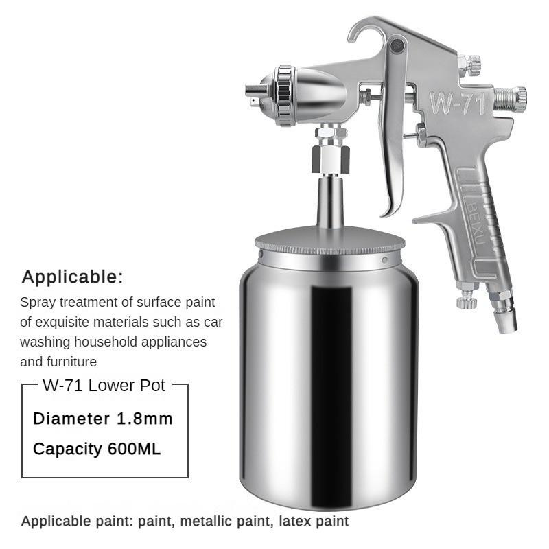 Pneumatische Spritzpistole für Latexfarbe, Automöbel, Reparaturpistole für Decklack, Edelstahl, Spritzpistole mit hoher Zerstäubung