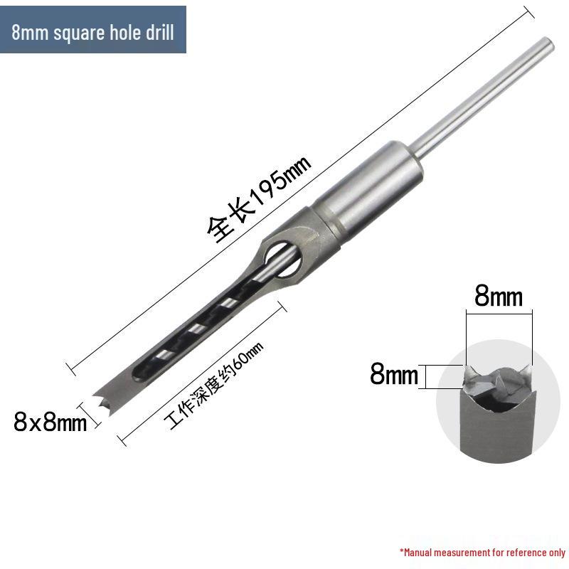 Industrial Grade Mortise Drill Bit - Steel Square Hole Opener for Woodworking