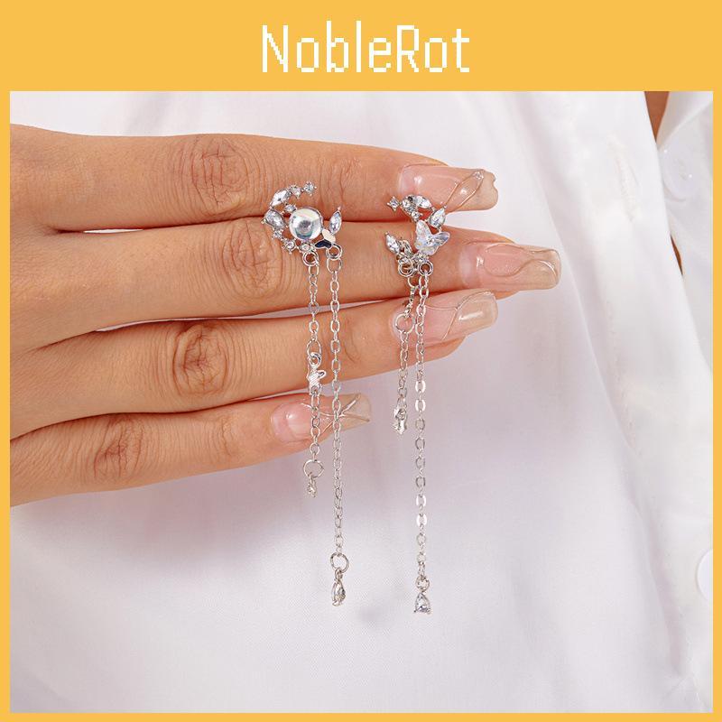 Animalinspired Butterfly Dangle Earrings With Rhinestones For Daily Wear Women