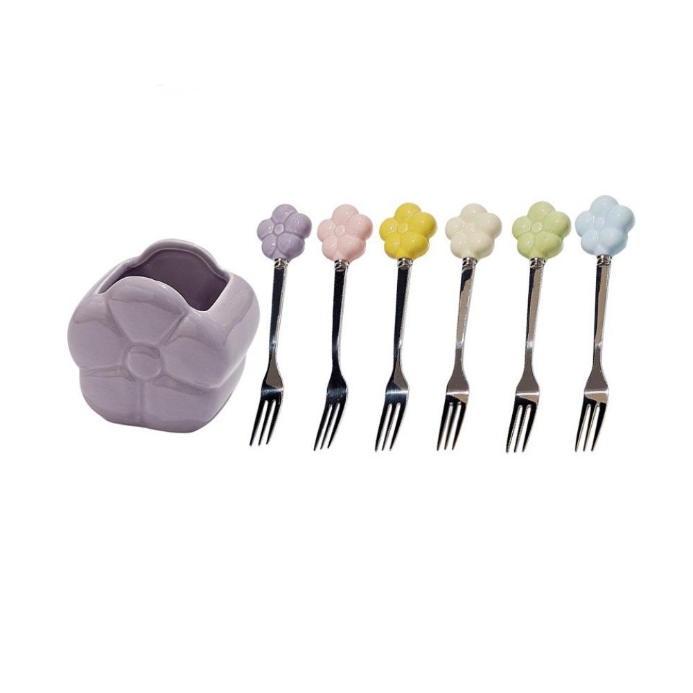 Creative Flower Fruit Fork Set Cartoon Fruit Stick Set  Kitchen Supplies