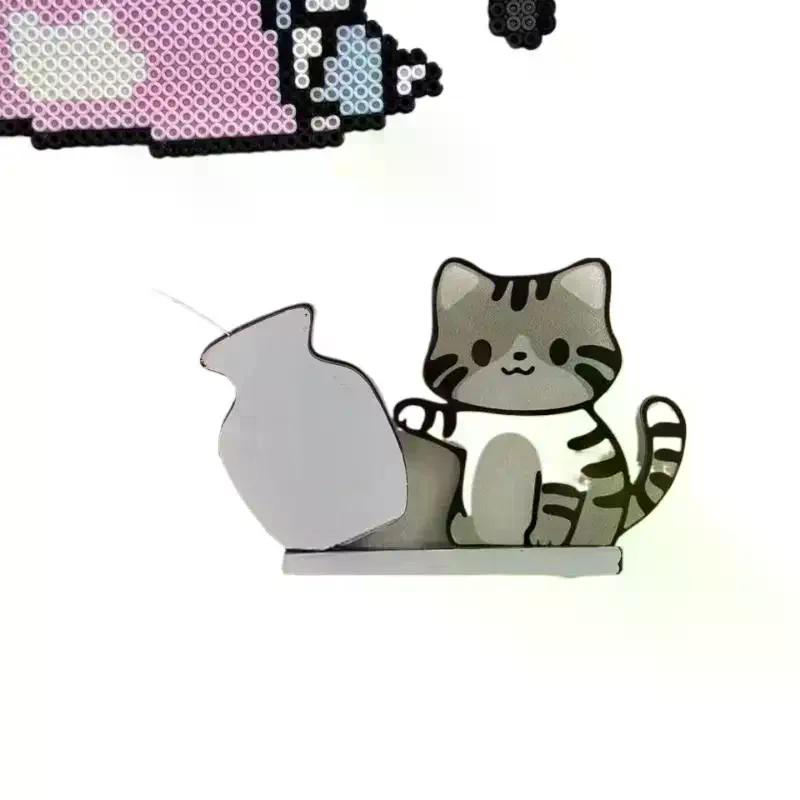 Cat Pushing Vase Refrigerator Magnets Lovely Home Fridge Decor Cute Cat Whisker Collection Box For Office Gift