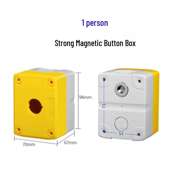 Strong Waterproof Magnetic Button Box: 1234-Position, Emergency Stop & Start Single Hole Control Switch.