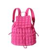 Schoolbag Down backpack Women's new cotton bag Fashion pleated cloud bag Commuter travel Large capacity backpack