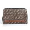BURBERRY TB logo Bag Cluch Bag Pouch Clutch bag Leather/Canvas Brown