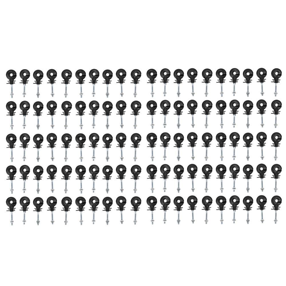 100Sets Durable Electric Fence Insulator Plastic Husbandry Fence Insulator  Agricultural M5-Black