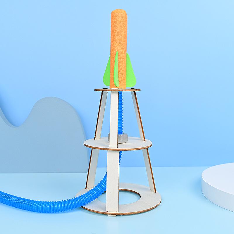 DIY Handmade Rocket Launcher Science Experiment Kit for Kids - Educational Physics Teaching Aid