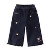 DAVE&BELLA Girls' Fleece-lined Wide-leg Jeans