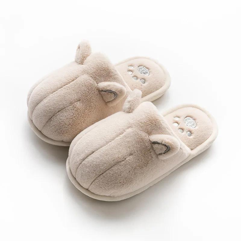 

Fashion Casual Fluffy Slippers Women House Flats Plush Cute Cartoon Designer Platform Winter Shoes Girls Elegant Home Fashion Footwear 36-37 бежевый