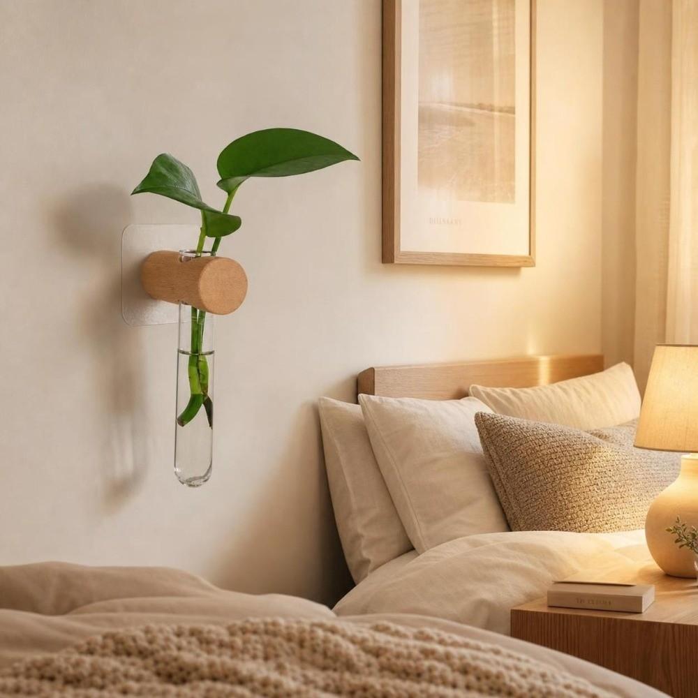 Vase Wall Mounted Planter Home Ornaments Flower Pot Hydroponic Planter Shelf Living Room