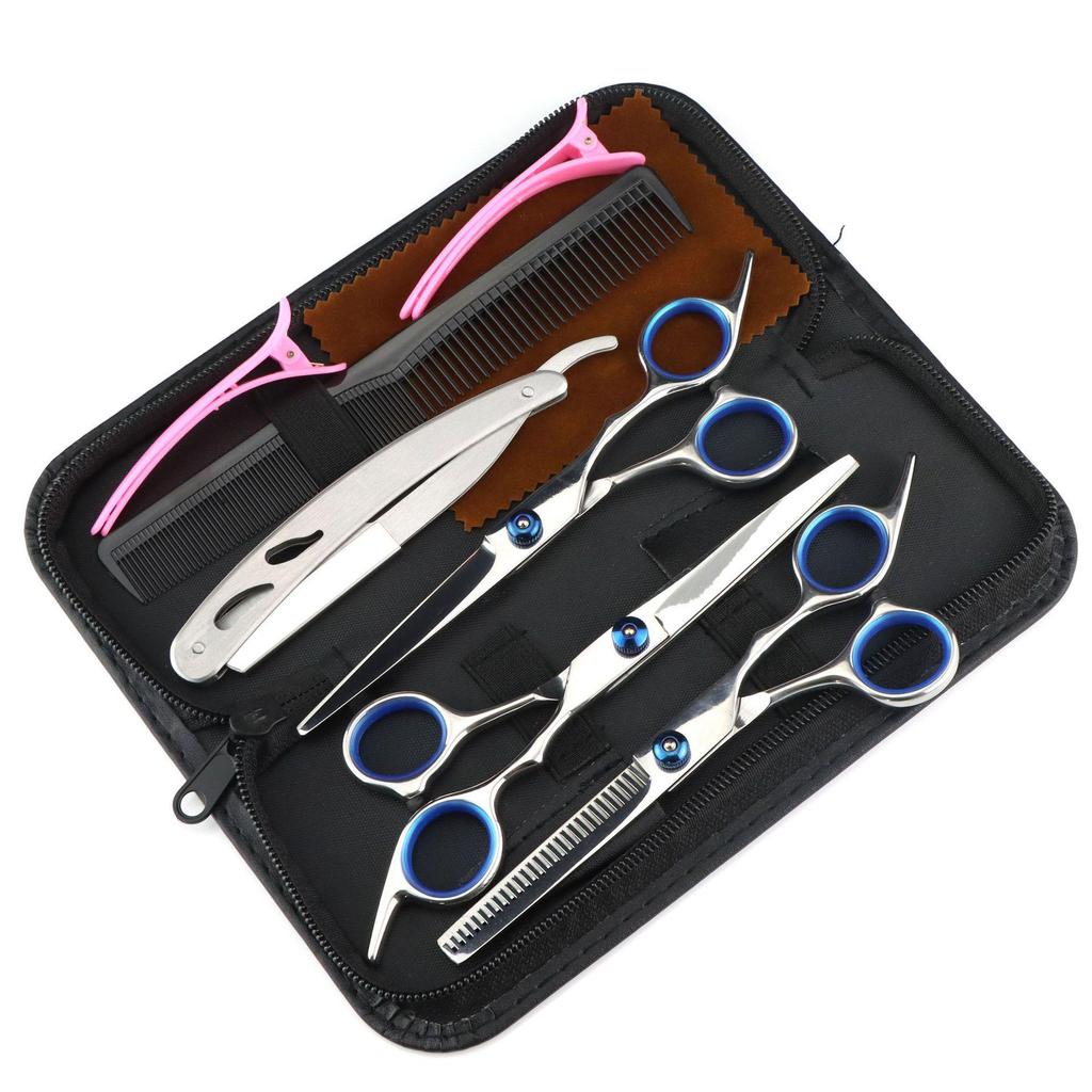 Professional 6" Straight & Thinning Hair Scissors Set for Adults & Kids Haircuts & Bangs
