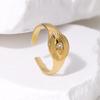 Vintage Stainless Steel Rhinestone Ring: European & American Women's Trend