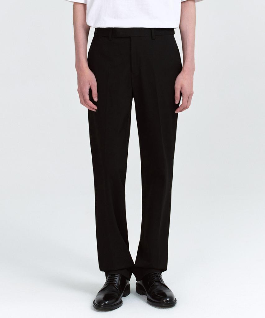 MUSINSA STANDARD Semi-Wide Hidden Banding Slacks [Black]