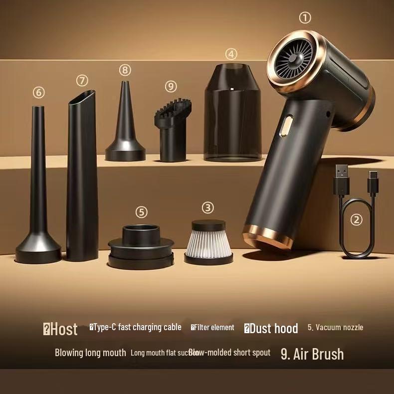 Portable Handheld Vacuum Cleaner with High-Power Wireless Charging for Home & Car