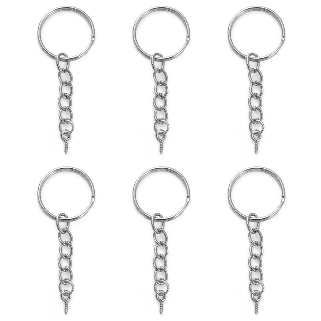 10 Stück Eisen Flacher Ring Schlüsselanhänger Hängende Schafaugenkette Schnallen Verbinder für DIY Schmuckherstellung