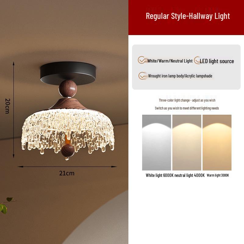 Mid-Century Style Walnut Pendant Light for Living Room, Dining Room, Hallway, Entrance, and Corridor Decor.