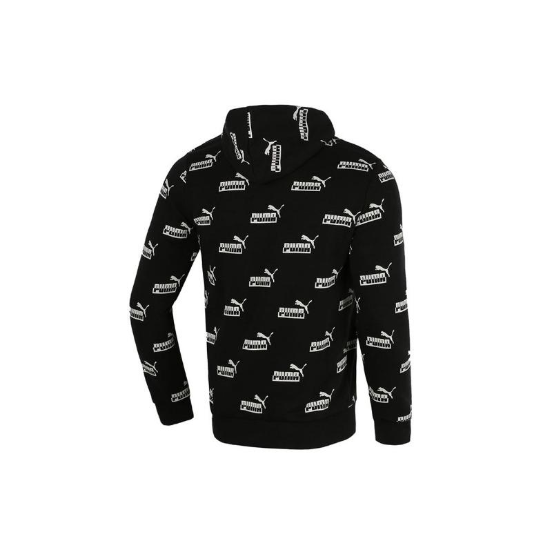 Puma All-Over Logo Print Casual Sport Hoodie Men Tops Black 588803-01