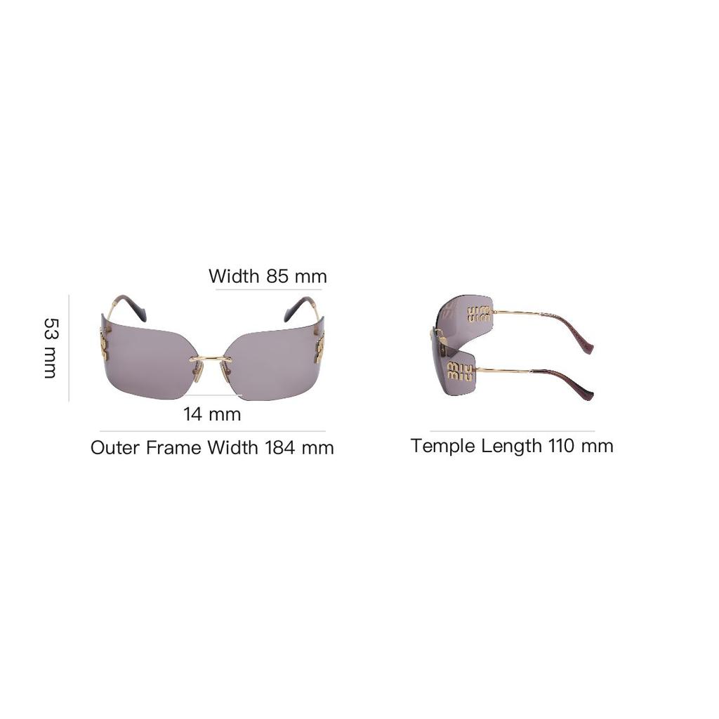 MIU MIU Ochelari de soare pătrați cu detaliu logo Ochelari de soare pentru femei Aur SMU54YS5AK06I