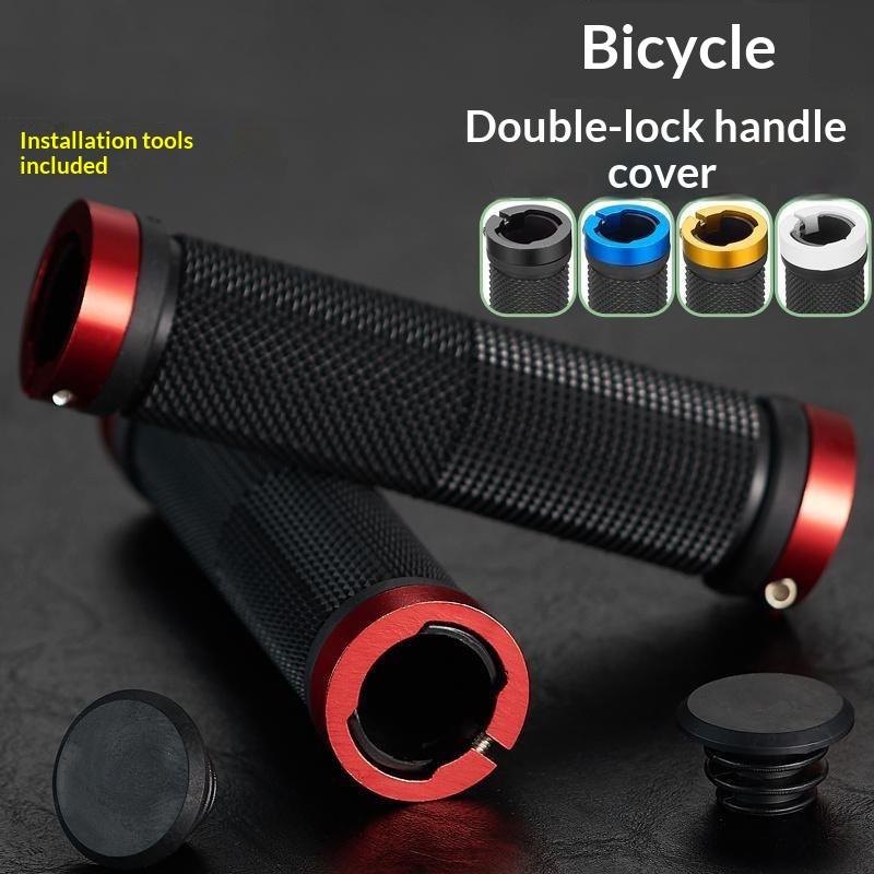 Double Lock On Bike Handlebar Grip 1Pair for Folding Bicycles Non-Slip Plastic for Safe Riding