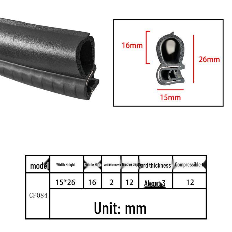 High-Temperature Resistant U-Shaped Rubber Sealing Strip for Dustproofing Electrical Cabinets and Car Doors