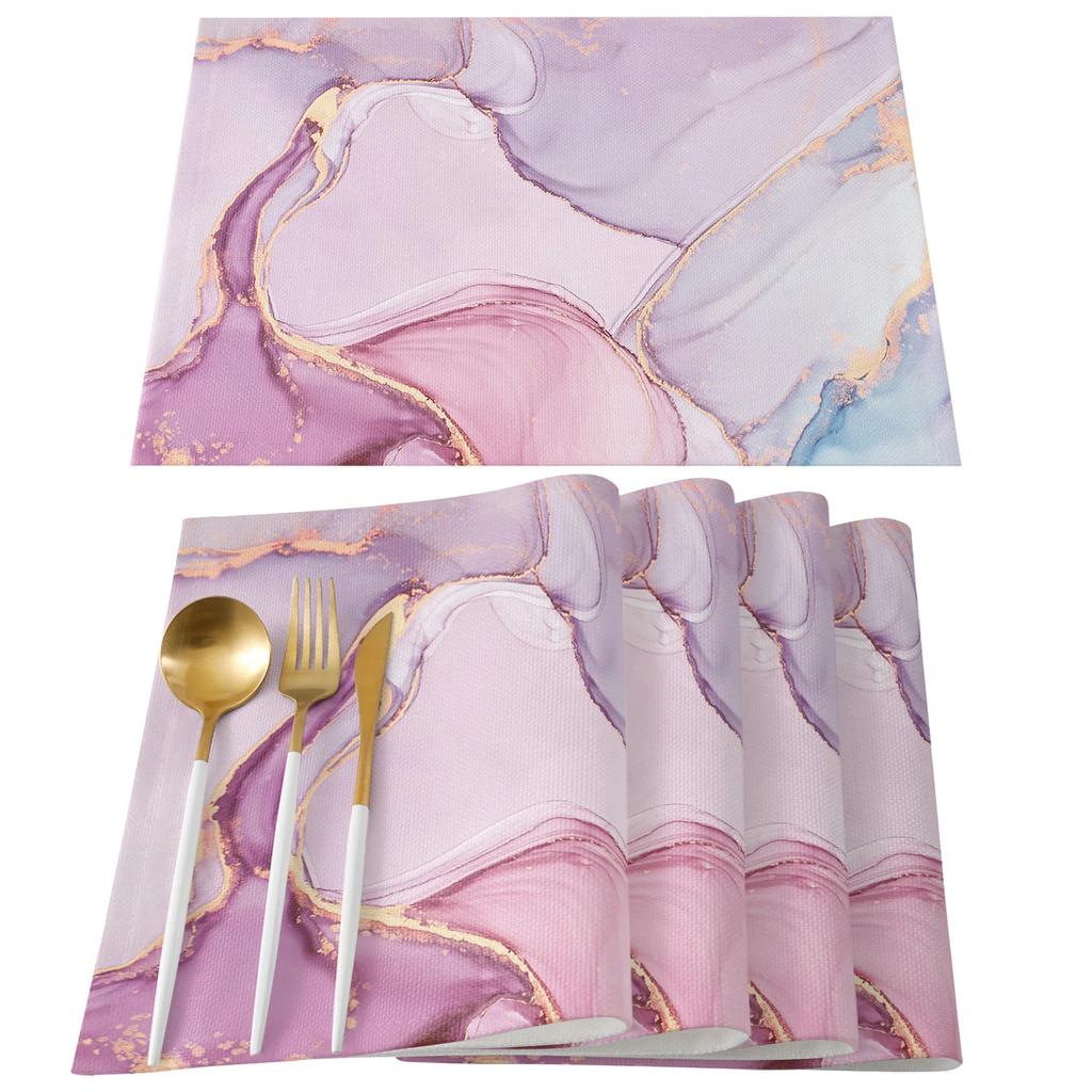 1pcs Placemats Marble Pattern Table Mats for Dining Table Kitchen Accessories Modern Home Decor Linen Tableware Pads Coaster