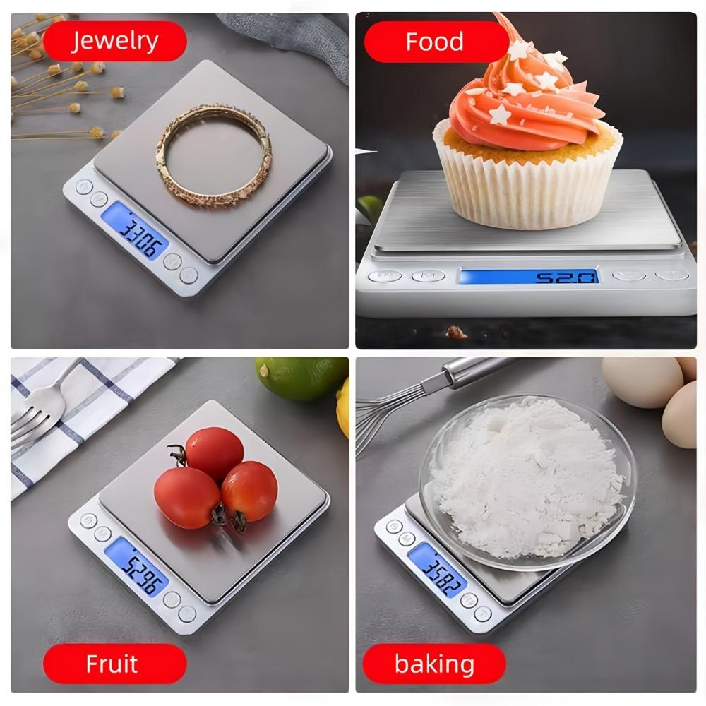 1 balance de cuisine numérique, balance alimentaire en acier inoxydable, pesée de haute précision de 0,1 g à 6,61 lb, balance de cuisson avec écran LCD, balance de cuisine à domicile pour bijoux