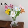 Maintenance-Free Artificial Flowers Opening Tulip with Stem, Realistic Fake Flower, Faux Bendable Stem Floral Arrangement Bloom for Wedding Party Home