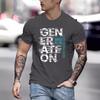 Men's GENER Printed Loose Round Neck Fashion Short Sleeved T-shirt for Men Shirt