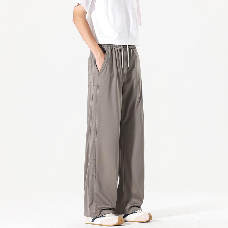 Mulberry Silk Cool Casual Pants Summer Thin New Loose Straight Men's Japanese Retro Drape Trousers
