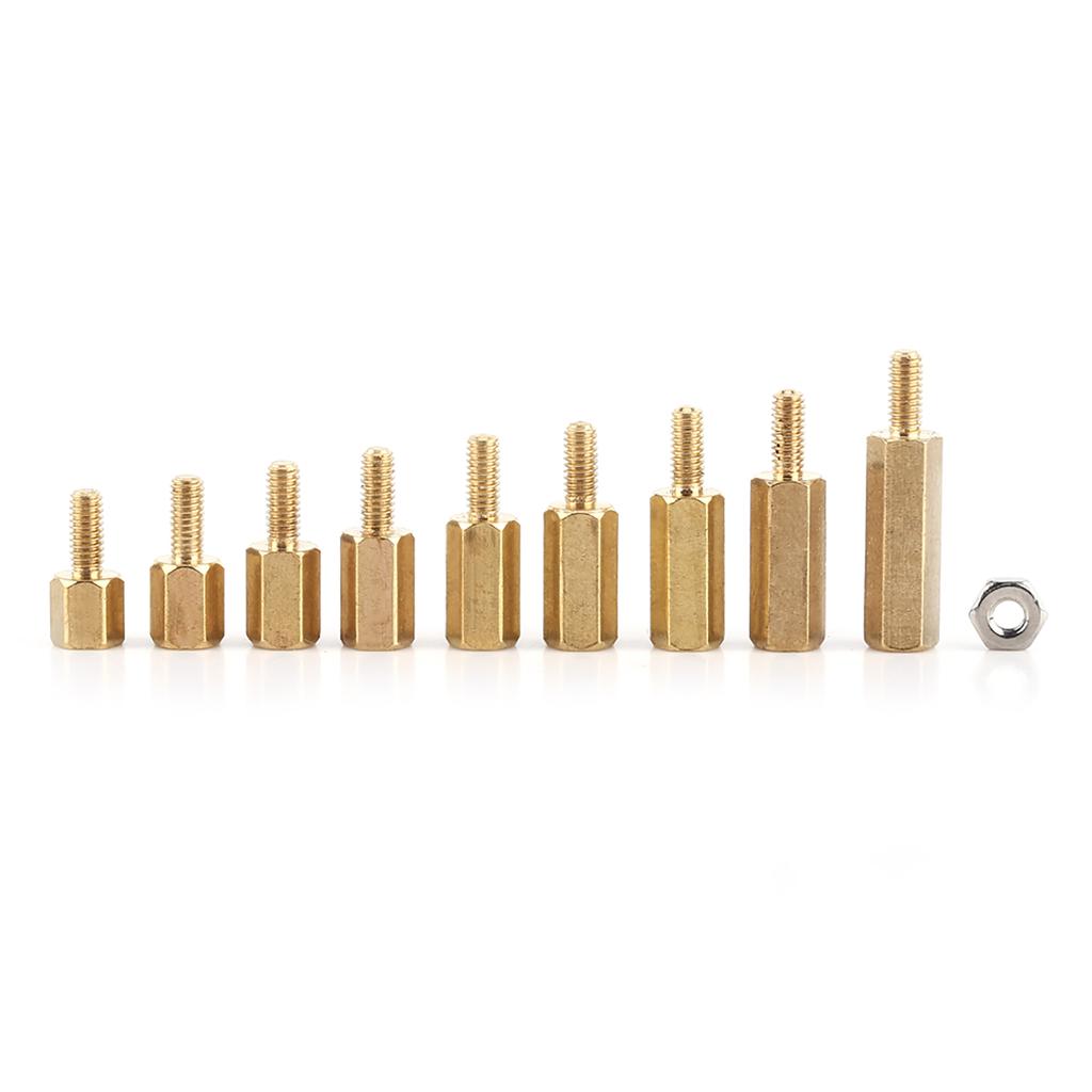 360pcs M2.5 Brass Male Female Standoff and Stainless Steel Hex Nuts Assortment In Box