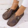 Large Size Flat Bottom Low Top Single Shoes Women's New Retro Style V Mouth Light Lazy Work Shoes