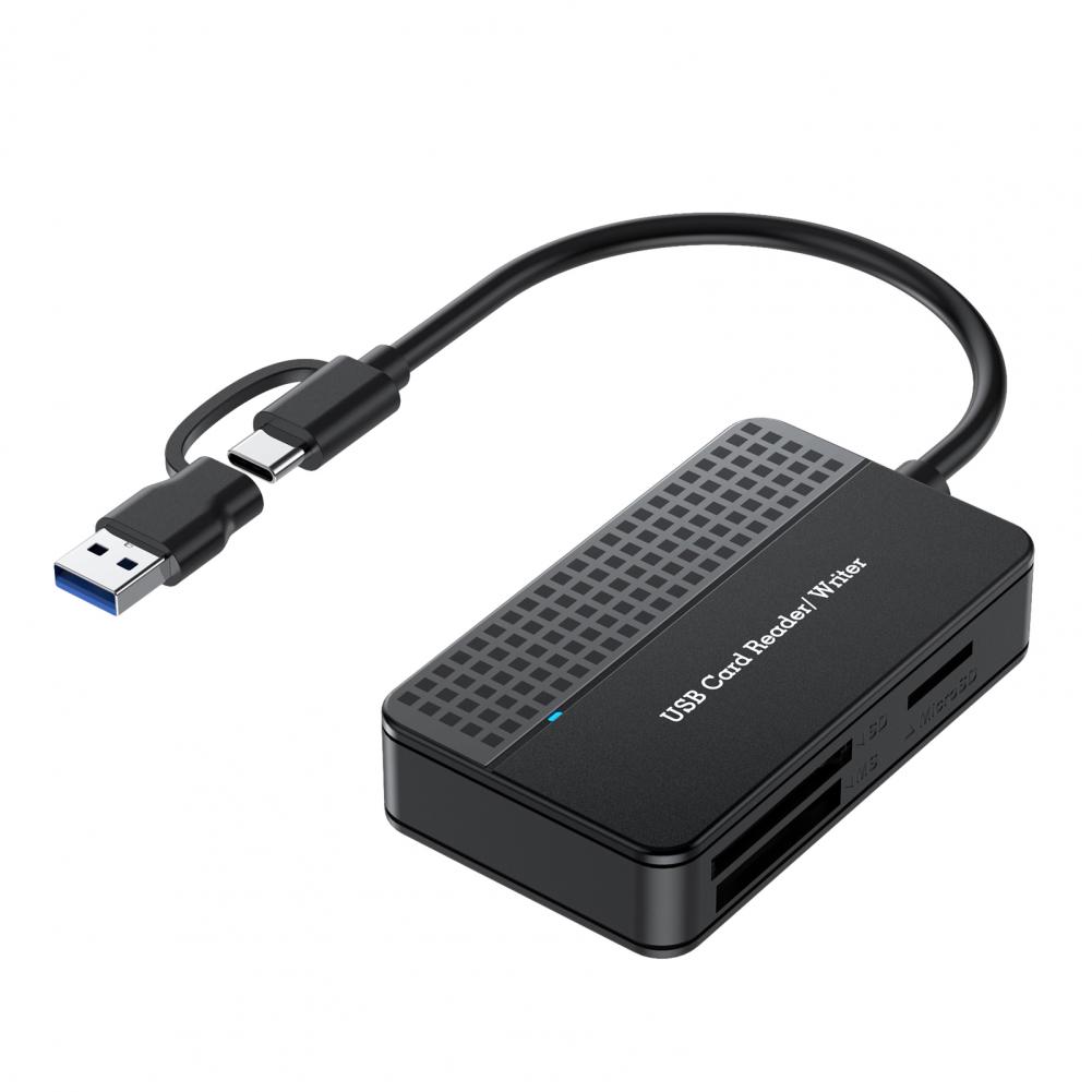 USB 3.0 Type C Multi 4 in 1 Camera Card Reader Memory Smart Card Reader Supports SD TF CF MS Flash Card Adapter Laptop