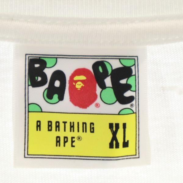 A BATHING APE Tiger double-sided print Short sleeve T-shirt XL White Men's Used