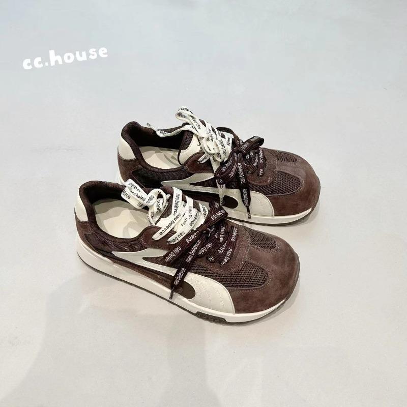 

Ugly cute big head women s new color matching casual versatile thick-soled breathable mesh sneakers 40