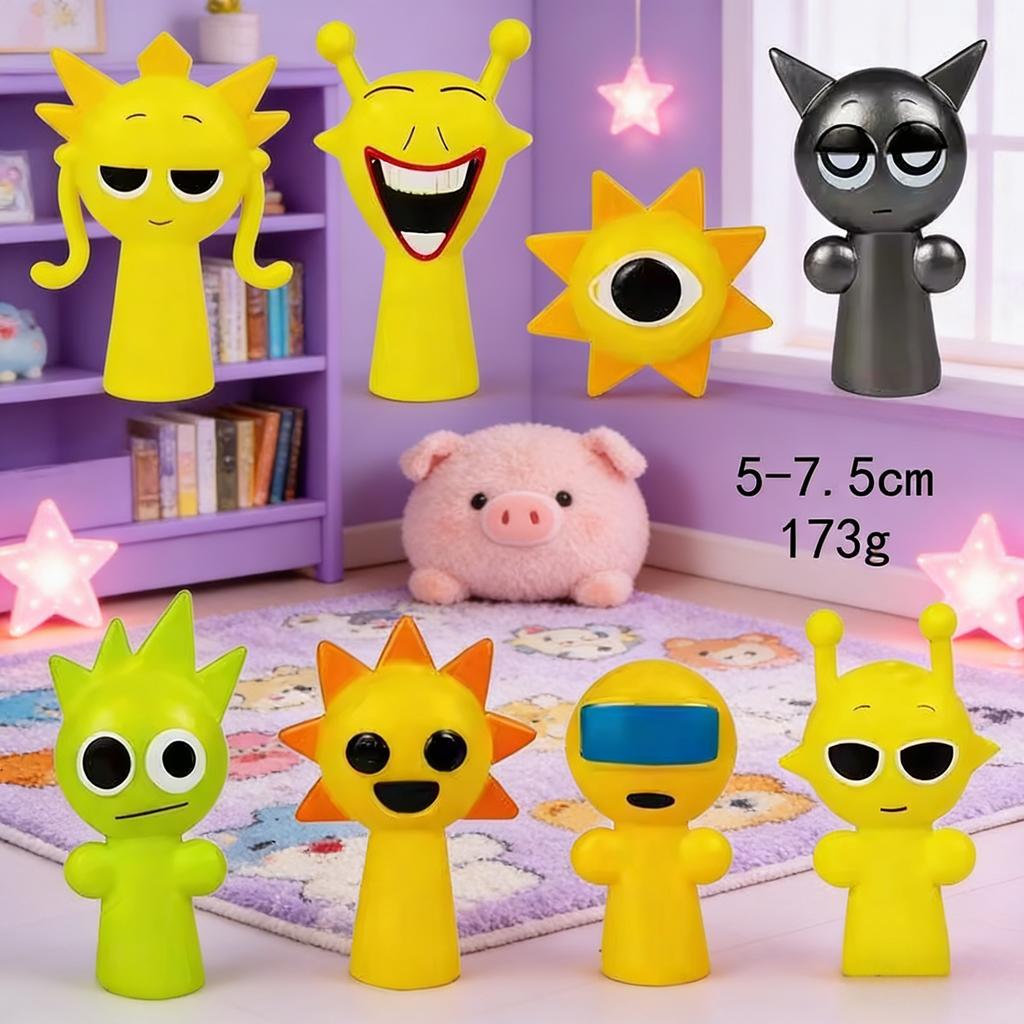 Clearance  Rhythm Box Spronki Handmade Doll Game Peripheral Model Ornament Set of 8 Fun and Beautiful