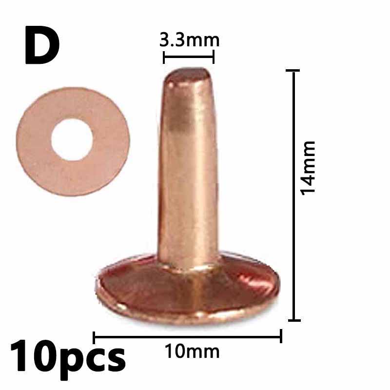 Set Da 100 Rivetti In Pelle, Rivetti Doppi, Borchie Tubolari, Testa - Foto 3