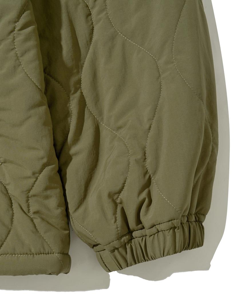 Phyps Motorcycle Quilting Collarless Jacket Khaki