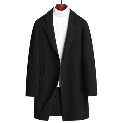 New Autumn and Winter Men's Mid-length Double-sided Woolen Coats, Fashionable and Simple Wool Coats, Trendy Men's Coats