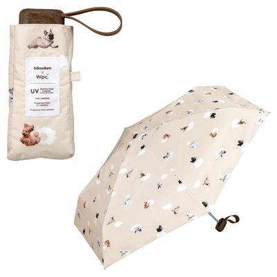 Parasol Flying Dog X Flying Sunshade Umbrella Mini Beige Light UV and Rain Folding Umbrella Stylish Cute Commuting School 2026Wpc. Wpc. One-Breath