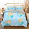 Set Biancheria da Letto Culla Copripiumino per Bambino Bambini Blu Cartone Animato Sirena Edredones Niños Ragazze Principessa Poliestere Copripiumino