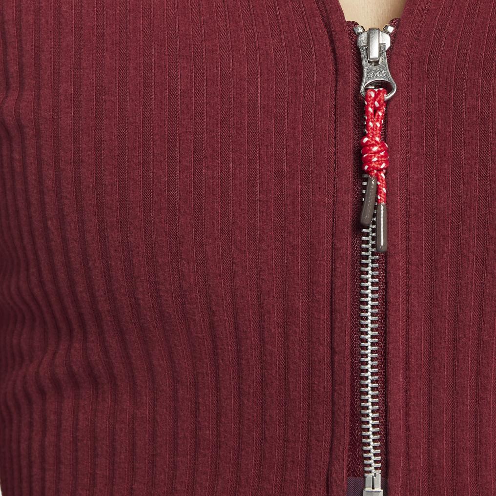 Nike Sportswear Chill Rib Snake Welcome Series Slim Fit Zipper Comfortable Fashion Versatile Soft Knit Top Women Tops Team-Red HV8459677