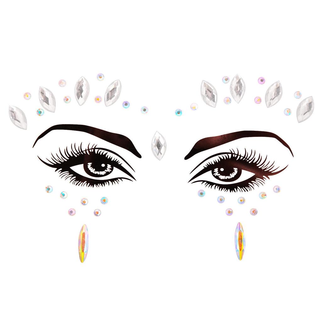 Crystal Tattoo Sticker Glitter Eyeliner Eyebrow Makeup Face Eyes Diamond Temporary Tattoo Rock Rhinestone 3D Eyeliner Stickers